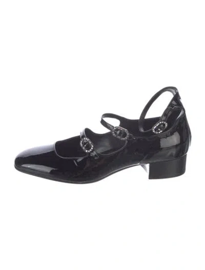 Pre-owned Le Monde Beryl Patent Leather Crystal Embellishments Pumps In Black