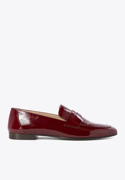 Le Monde Beryl Patent Leather Loafers In Burgundy