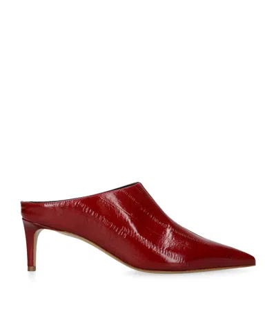 Le Monde Beryl Patent Leather Lou Heeled Mules 50 In Red