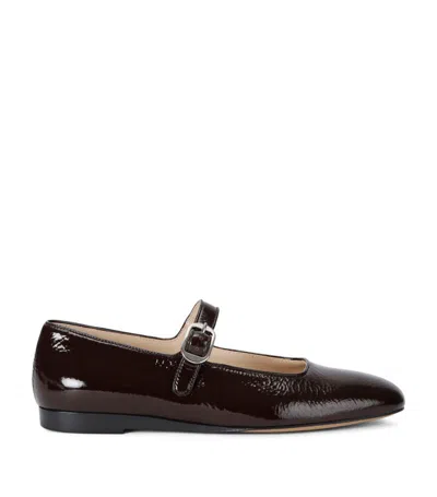 Le Monde Beryl Patent Leather Mary Jane Ballet Flats In Brown