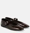 Le Monde Beryl Patent Leather Mary Jane Ballet Flats In Brown