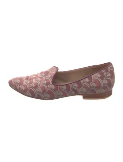 Pre-owned Le Monde Beryl Patterned Loafers In Pink