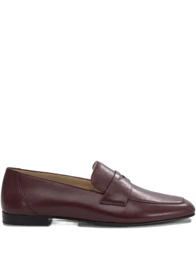 Le Monde Beryl Penny Leather Loafers In Brown
