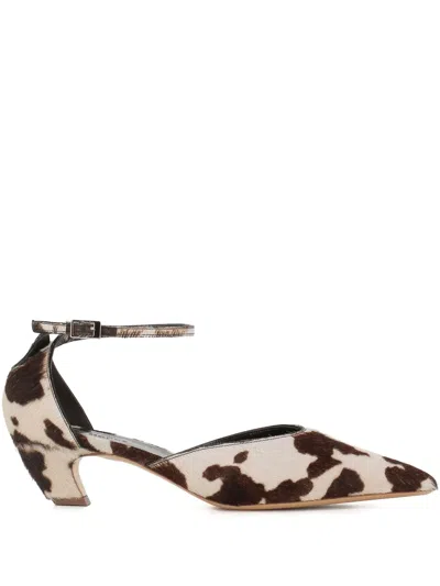 Le Monde Beryl Pointed-toe Ankle-strap Pumps In Neutral