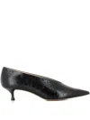 Le Monde Beryl Le Monde Béryl Pointed Toe Pumps With Crocodile Textured Finish In Black