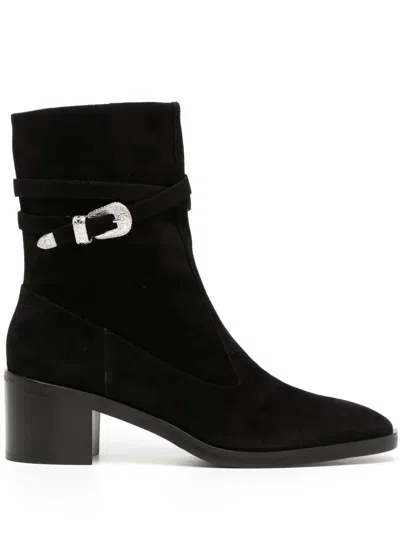 Le Monde Beryl Pointed-toe Suede Ankle Boots In Black