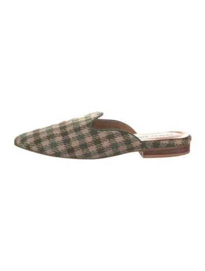 Pre-owned Le Monde Beryl Printed Mules In Green