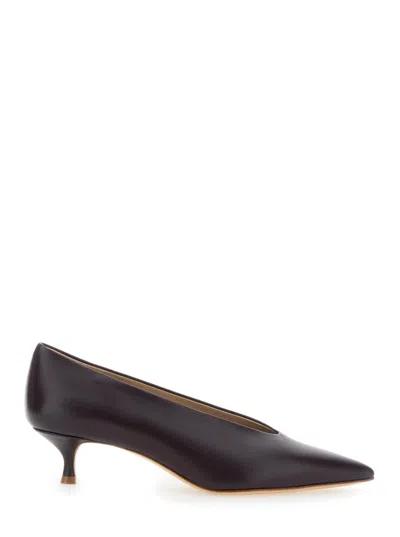 LE MONDE BERYL PURPLE LEATHER PUMPS