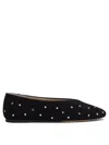 Le Monde Beryl Regency Crystal-embellished Suede Ballet Flats