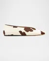 Le Monde Beryl Regency Calf Hair Ballet Flats In White