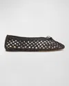 Le Monde Beryl Womens Black Regency Bow-embellished Leather Slippers In Black