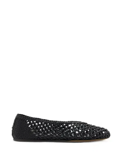 Le Monde Beryl Regency Woven Leather Ballet Flats In Black