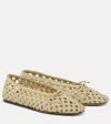 Le Monde Beryl Regency Woven Leather Ballet Flats In White