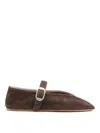 Le Monde Beryl Suede Mary Jane Ballet Flats In Brown