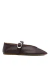 Le Monde Beryl Dark Purple Leather Ballet Flats In Red