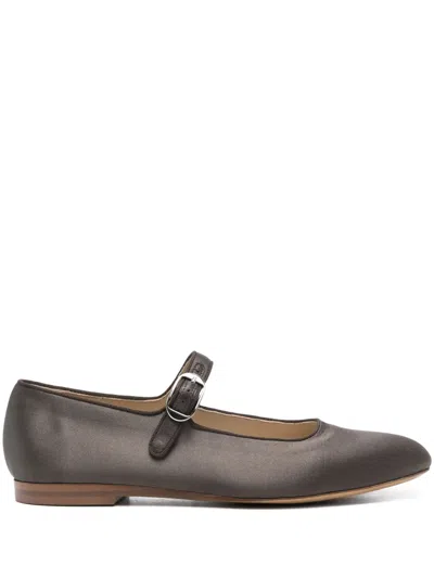 Le Monde Beryl Satin Ballerinas In Brown