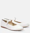 Le Monde Beryl Satin Mary Jane Flats In White