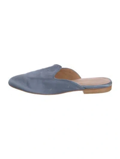 Pre-owned Le Monde Beryl Satin Mules In Blue