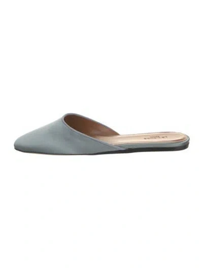 Pre-owned Le Monde Beryl Satin Mules In Gray