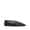 Le Monde Beryl Stella Leather Ballerina Flats In Black