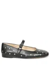 Le Monde Beryl Black Mary Jane Studded Leather Ballerina Flats In Black