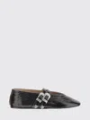 Le Monde Beryl Claudia Laminated Leather Ballerina Flats In Black