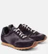 Le Monde Beryl Womens Dark Brown The Slim Logo-debossed Satin Low-top Trainers In Brown