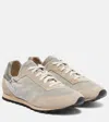 Le Monde Beryl Le Monde Béryl Slim Runner Velvet And Suede Sneakers In Gray
