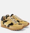 Le Monde Beryl Slim Runner Velvet And Suede Sneakers In Multicoloured