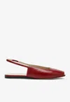 Le Monde Beryl Low Red Leather Sandal In Red