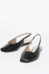 Le Monde Beryl Leather Sling Peep-toe Ballerina Flats