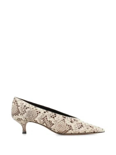 Le Monde Beryl Snakeskin-effect Pointed-leather Pumps In Neutral