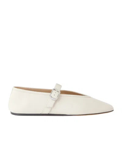 Le Monde Beryl Stella Mary Jane Leather Ballerina Flats In White