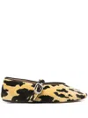 Le Monde Beryl Stella Leopard-print Velvet Ballet Flats In Yellow