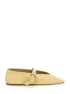 LE MONDE BERYL STELLA YELLOW BALLERINAS WITH WITH BUCKLE STRAP IN LEATHER WOMAN