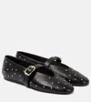 Le Monde Beryl Stella Embellished Leather Ballet Flats In Black