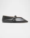 Le Monde Beryl Stella Leather Ballerina Flats In Black