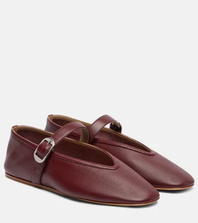 Le Monde Beryl Le Monde Béryl Stella Leather Ballet Flats In Burgundy