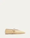 Le Monde Beryl Stella Buckle Detail Ballerina Shoes In Custard
