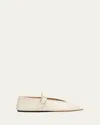 Le Monde Beryl Stella Mary Jane Leather Ballerina Flats In White