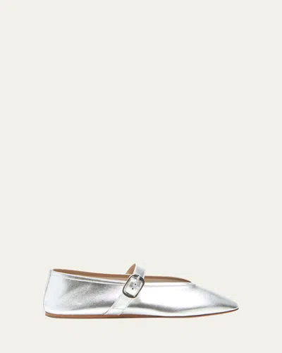 LE MONDE BERYL STELLA METALLIC LEATHER BALLERINA FLATS