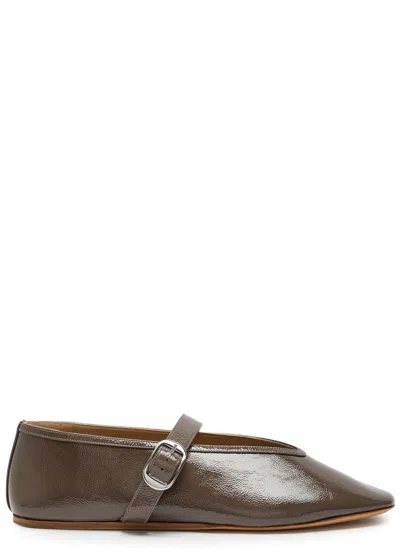 Le Monde Beryl Stella Patent Leather Ballet Flats In Brown