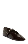 Le Monde Beryl Patent Leather Mary Jane Ballet Flats In Chocolate Patent