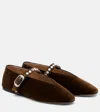 Le Monde Beryl Le Monde Béryl Stella Velvet Ballet Flats In Brown