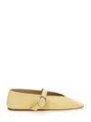 LE MONDE BERYL 'STELLA' YELLOW BALLERINAS WITH WITH BUCKLE STRAP IN LEATHER WOMAN