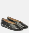 Le Monde Beryl Luna Stud-embellished Leather Ballerina Shoes In Black