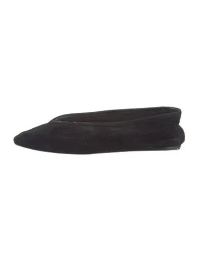 Pre-owned Le Monde Beryl Suede Ballet Flats In Black