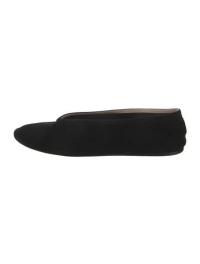 Pre-owned Le Monde Beryl Suede Ballet Flats In Black