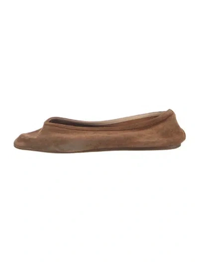 Pre-owned Le Monde Beryl Suede Ballet Flats In Brown