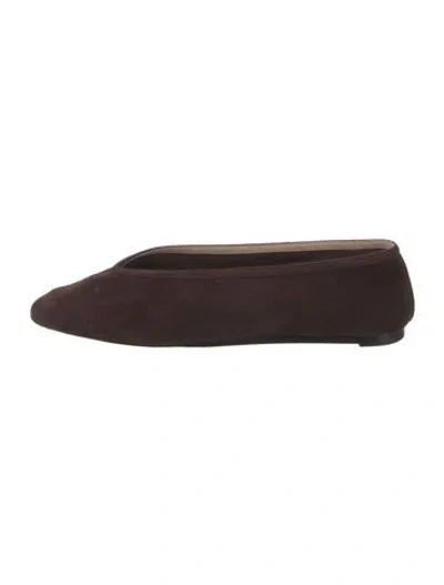 Pre-owned Le Monde Beryl Suede Ballet Flats In Brown